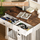 40 Inch Dog Crate Furniture with Drawers - Farmhouse End Table