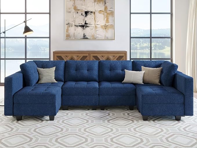 Reversible Storage Modular U-Shape Sectional Sofa Couch