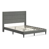 Pax Upholstered Platform Bed Frame/Sleak Wingback/Mattress Foundation/Wood