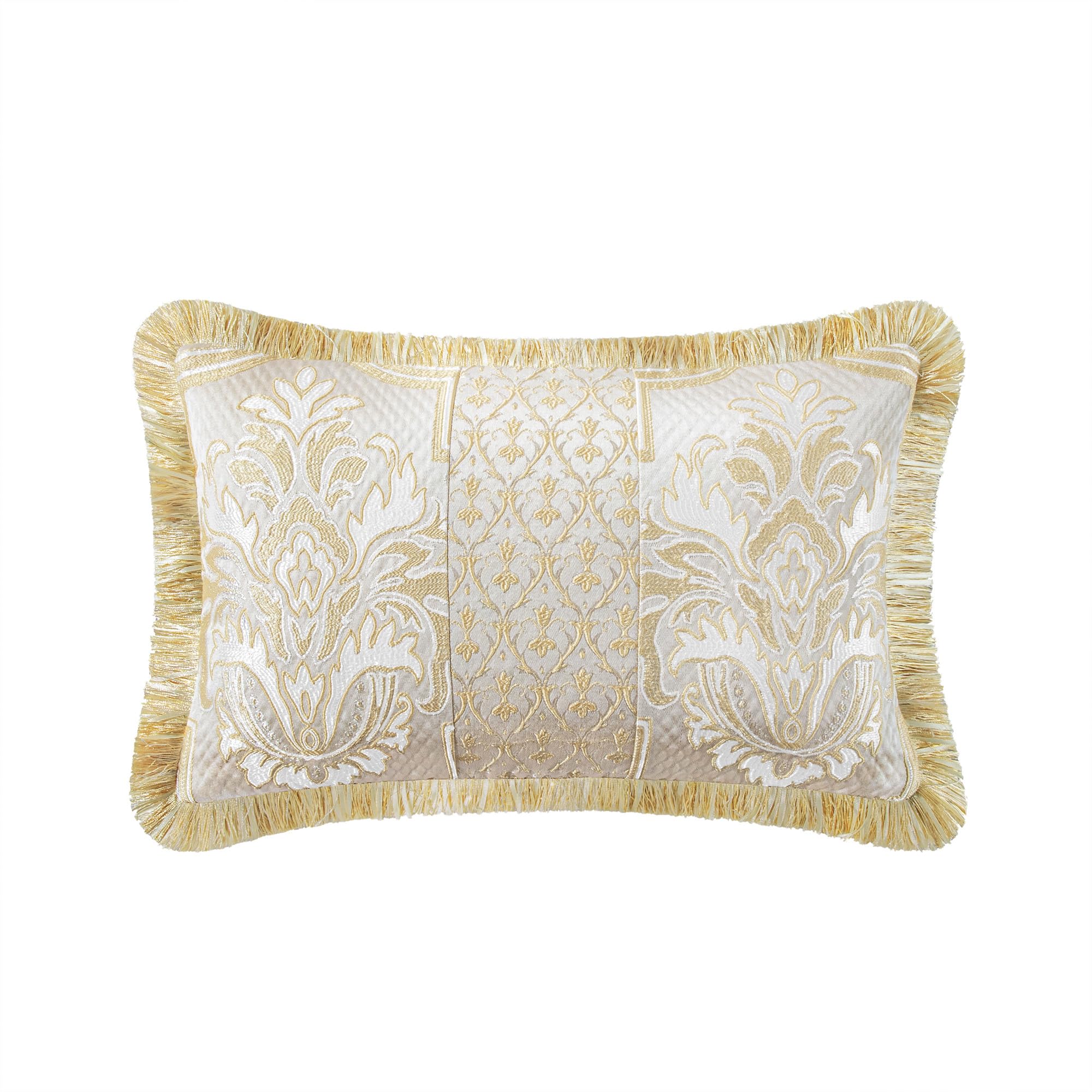 9-Piece Damask Floral Comforter Set - Queen Size Jacquard Bedding with Bed Skirt & Shams