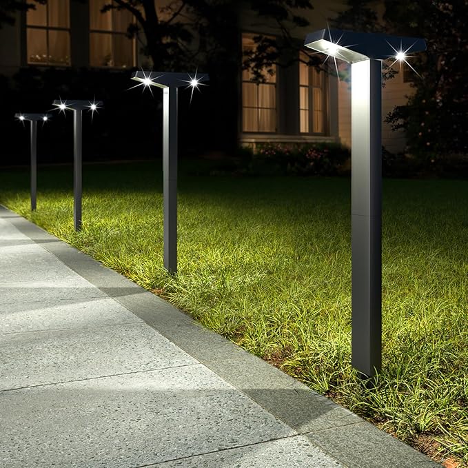 Bright Solar Pathway Lights for Outside, 10 Pack Solar Landscape Lighting for Outdoor