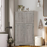 Storage Cabinet, Bathroom Cabinet with 4 Doors & Adjustable Shelf, Cupboard, Bathroom