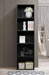 Import 5 Shelf Bookcase, Black