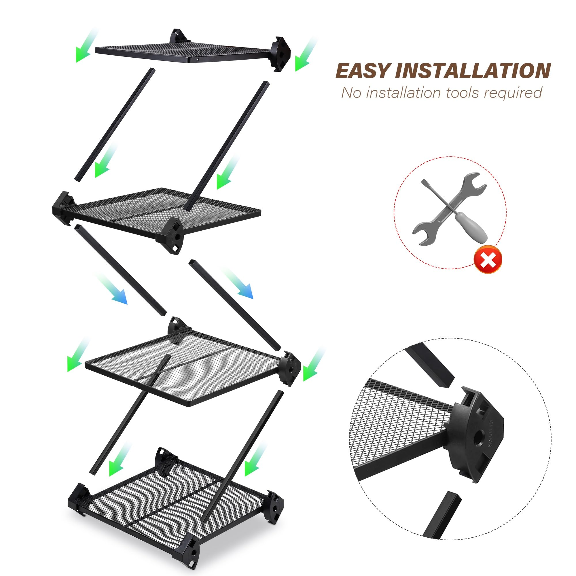 ZenStack 4-Tier Metal Corner Shelf