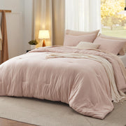 Light Pink Oversized King Comforter Set - 3 Piece Prewashed Bedding