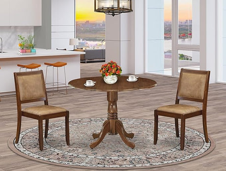 DLX13-AWA-04 3-piece Modern set includes a Round Kitchen Table and 2 Light