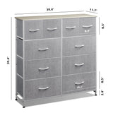 Fabric Dresser for Bedroom, Storage Drawer Unit,Dresser with 10 Deep Drawers