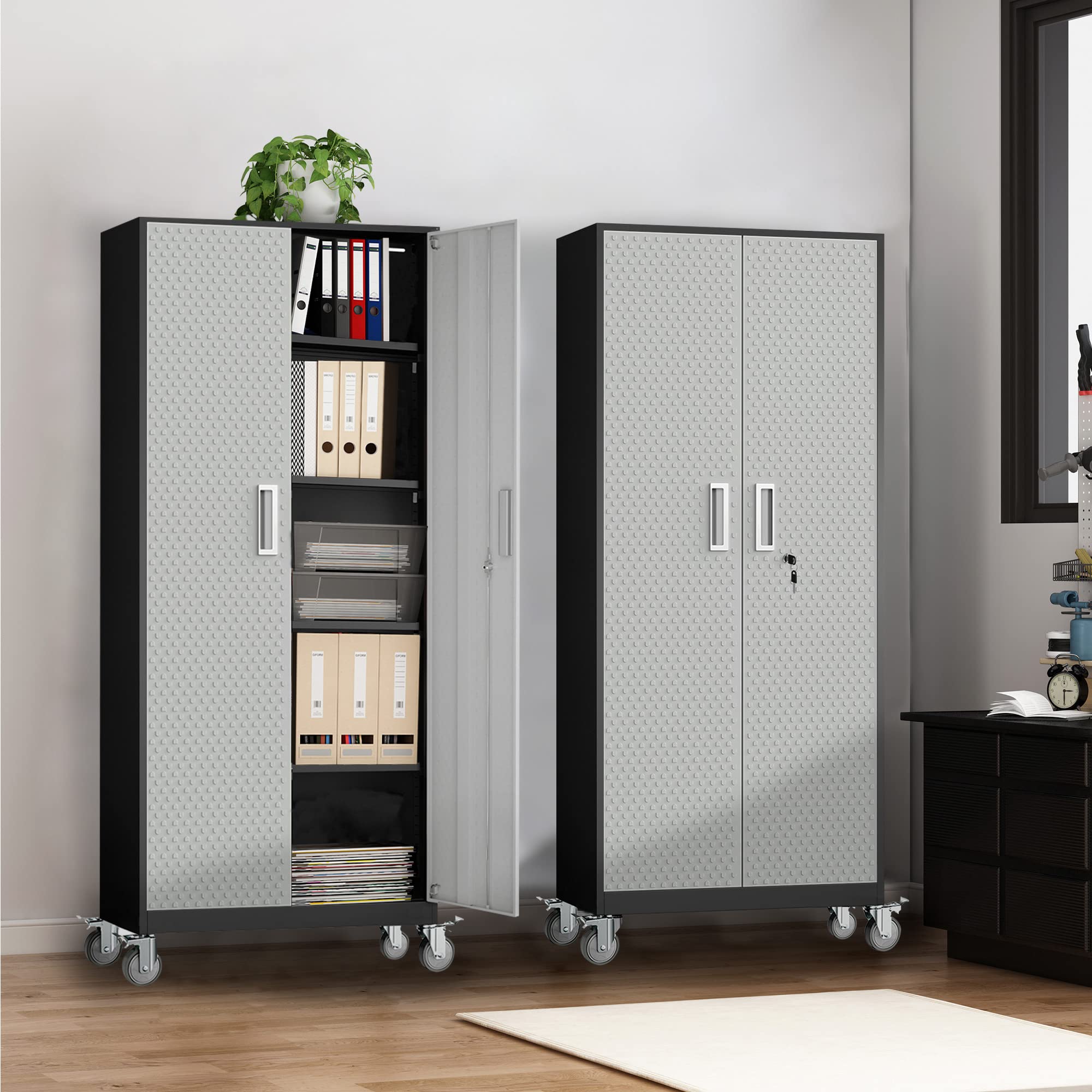 Garage Storage Cabinet, 72" Tool Storage Cabinet Utility Locker