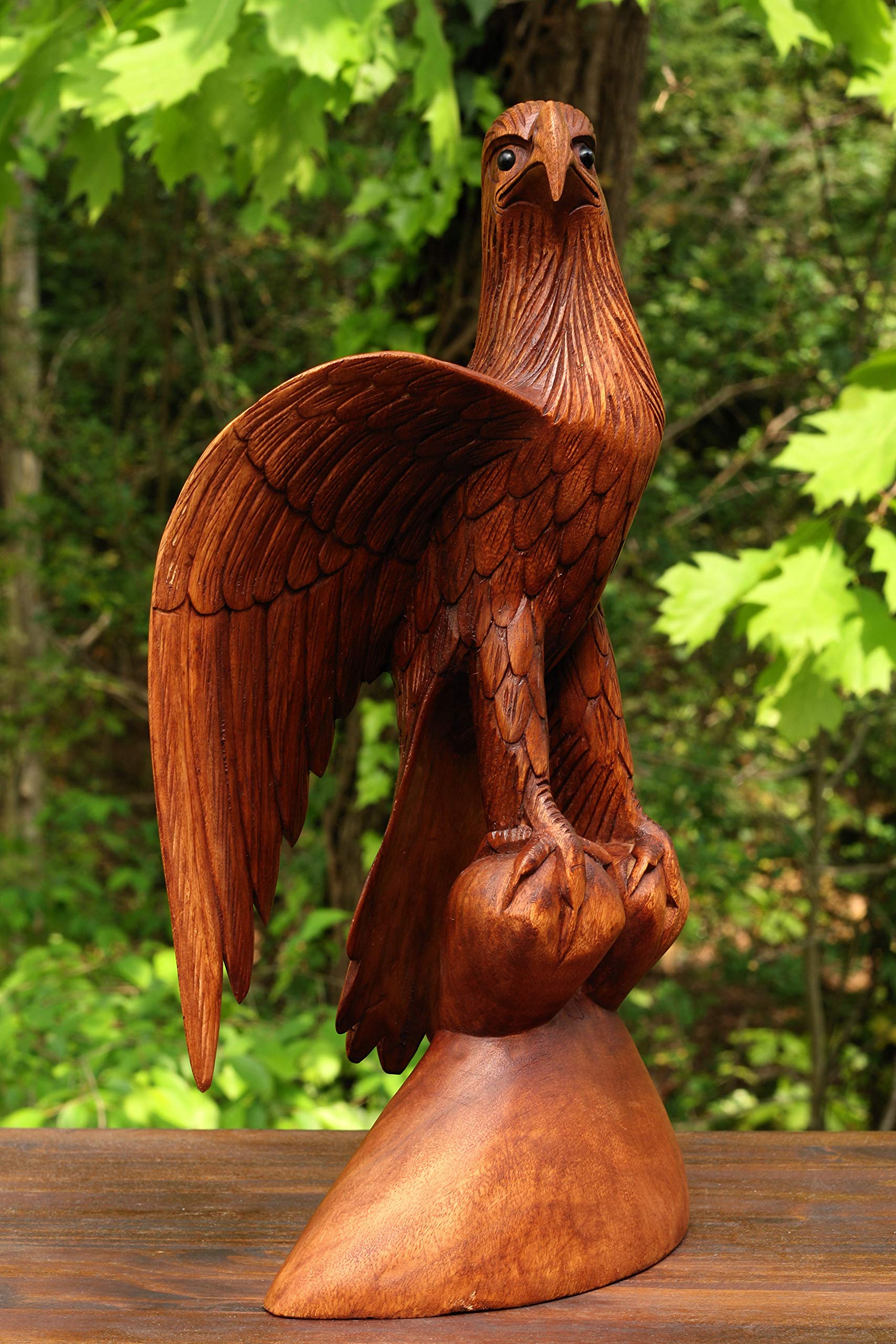 16" Extra Large Wooden Handmade American Eagle Statue Handcrafted Figurine Sculpture