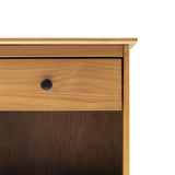 Russ Mid Century Modern 1-Drawer Solid Wood Nightstand Set, Caramel