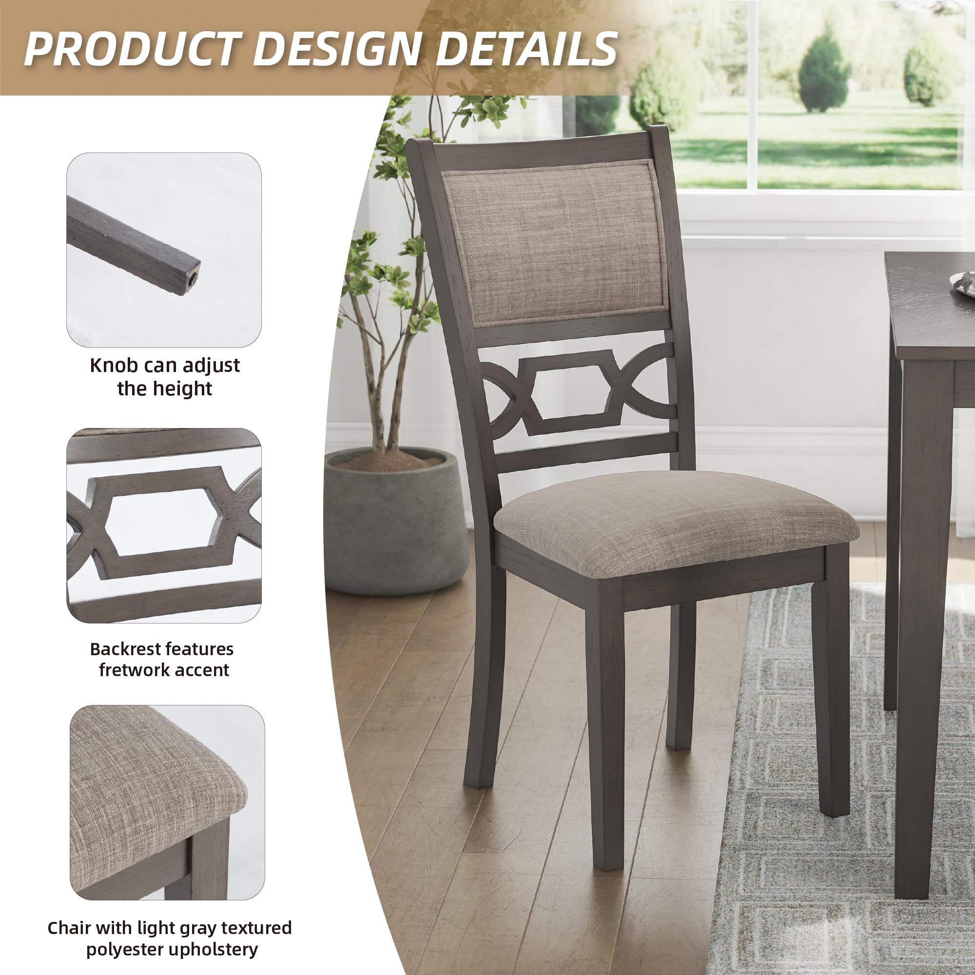 Wrenning 6-Piece Dining Set with Diamond Pattern
