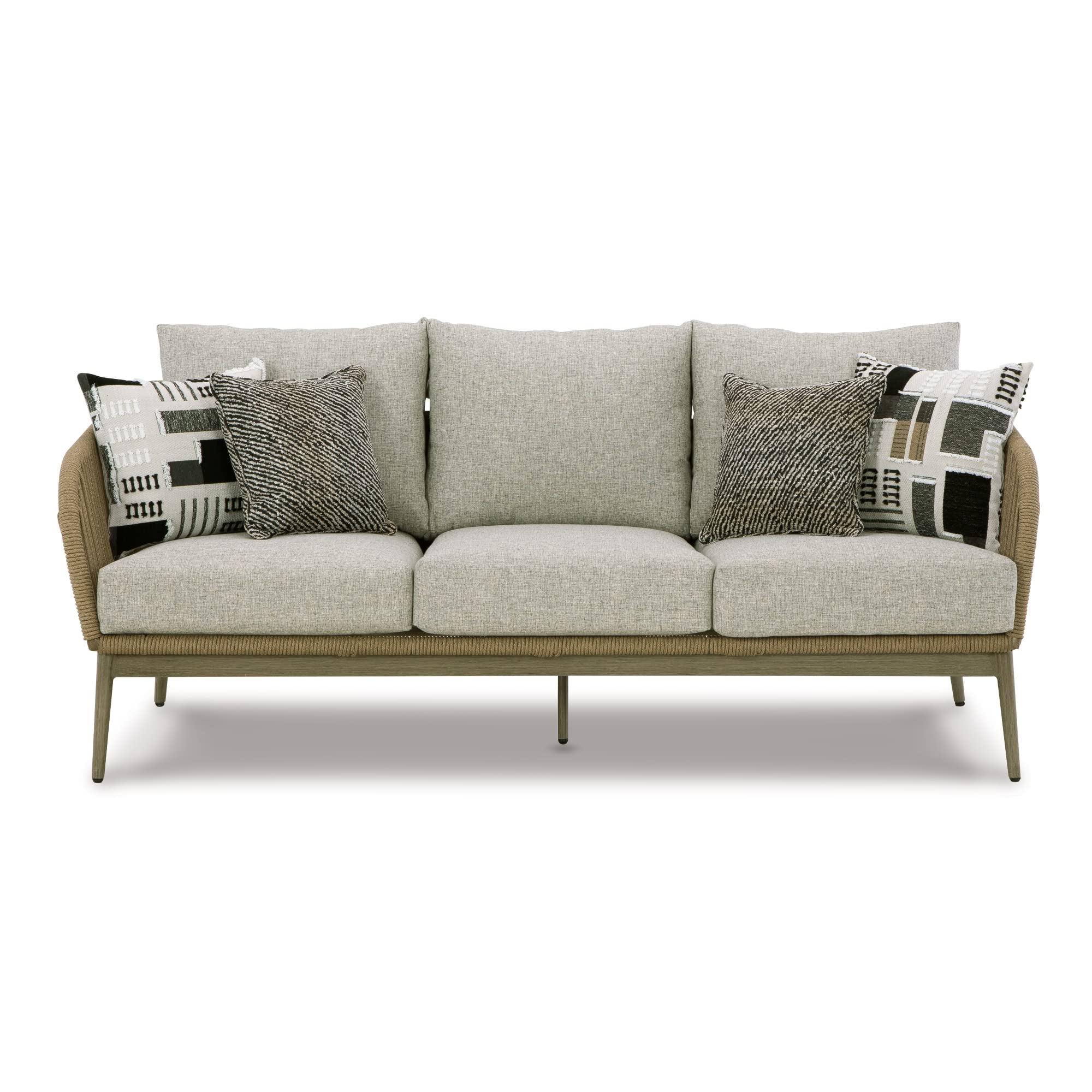 Swiss Valley Bohemian Outdoor Sofa with Cushion, Light Brown