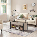 Gray Coffee Table, Lift Top Coffee Table with Hidden Compartment & Shelf