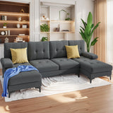 Sectional Couches for Living Room, U-Shaped Sofa Couch with Linen Fabric