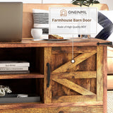 Coffee Table with Barn Doors,Farmhouse Center Table with Storage,Modern Rustic Style