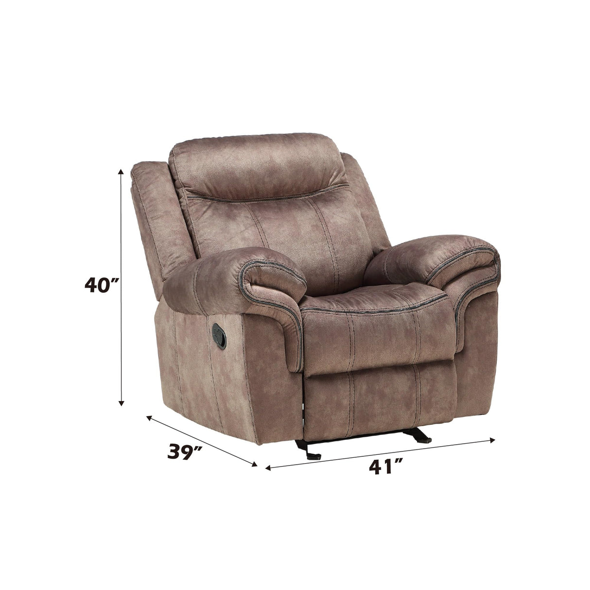 Tufted Glider Recliner in 2-Tone Chocolate