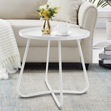Outdoor Side Table, Small Round Patio Table Weather Resistant Steel, Small Accent End Table