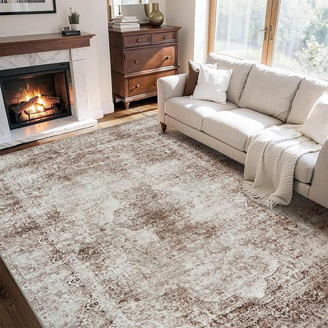 Rugs for Living Room Rug Carpet Vintage 8x10 Rug Machine Washable Rugs for Bedroom