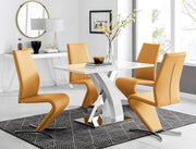 Atlanta White High Gloss Dining Table with Chrome Base & 4 Willow Chairs