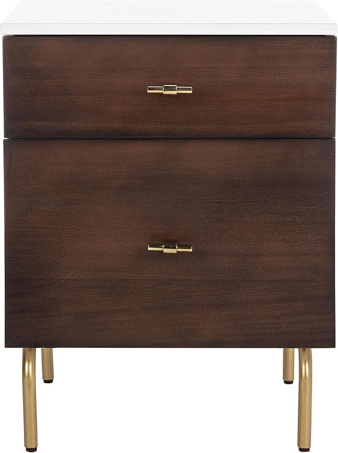 Home Collection Genevieve Cream/White Washed 2-Drawer Nightstand