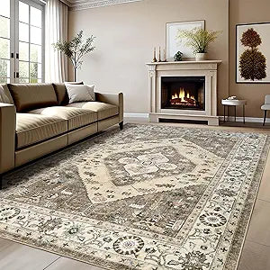 Washable Living Room Area Rugs - 9x12 Large Soft Machine Washable