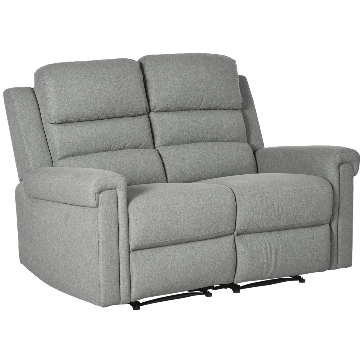 2 Seater Recliner Sofa with Manual Pull Tab, Fabric Reclining Sofa, RV Couch, Home