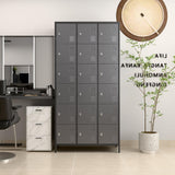 Metal Locker for School Office Gym Bedroom, 18 Doors Steel Storage Lockers Cabinet
