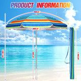 3 Pack 6.5FT Beach Umbrellas for Sand Outdoor Portable Beach