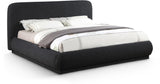 Black-K Rigby Collection Art Deco King Bed with Rich Black Boucle Fabric
