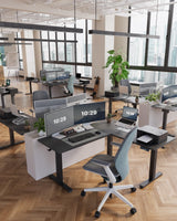 Standing Desk Adjustable Height with 4-in 1 Electical Outlet, L Shaped Electric Standing