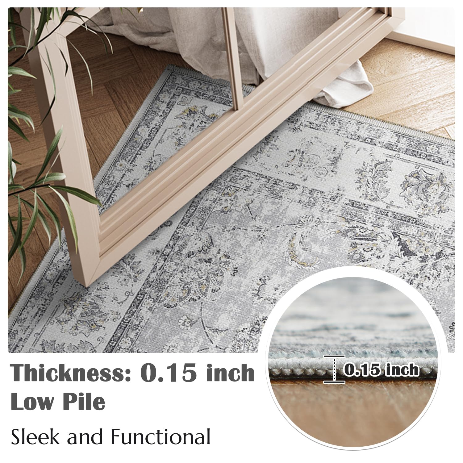 Hallway Runner Rug 2x10 Vintage Rug Kitchen Washable Runner Rug Floral