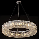 12-Lights Ring Crystal Chandelier, Modern Chandeliers Lighting and Hanging Ring Adjustable