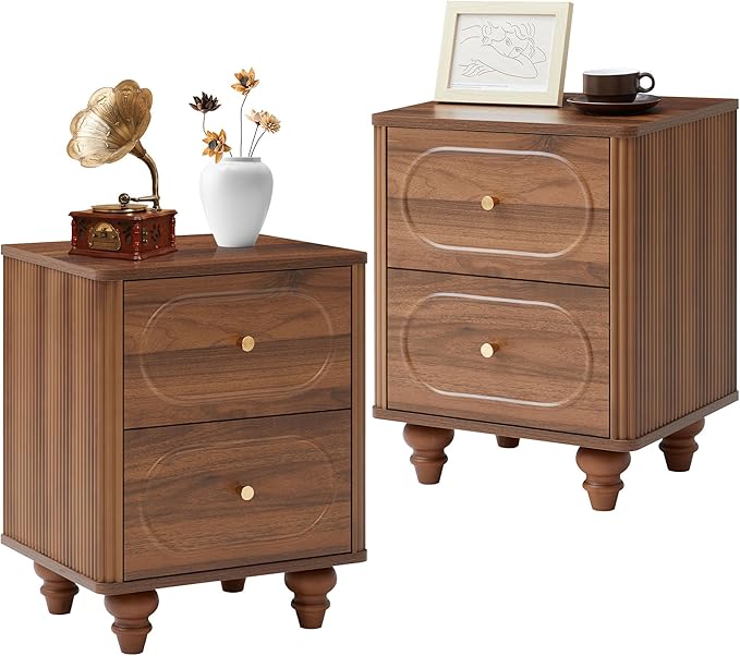 Dresser for Bedroom Set of 2, Mid Century Modern Chest of Drawers