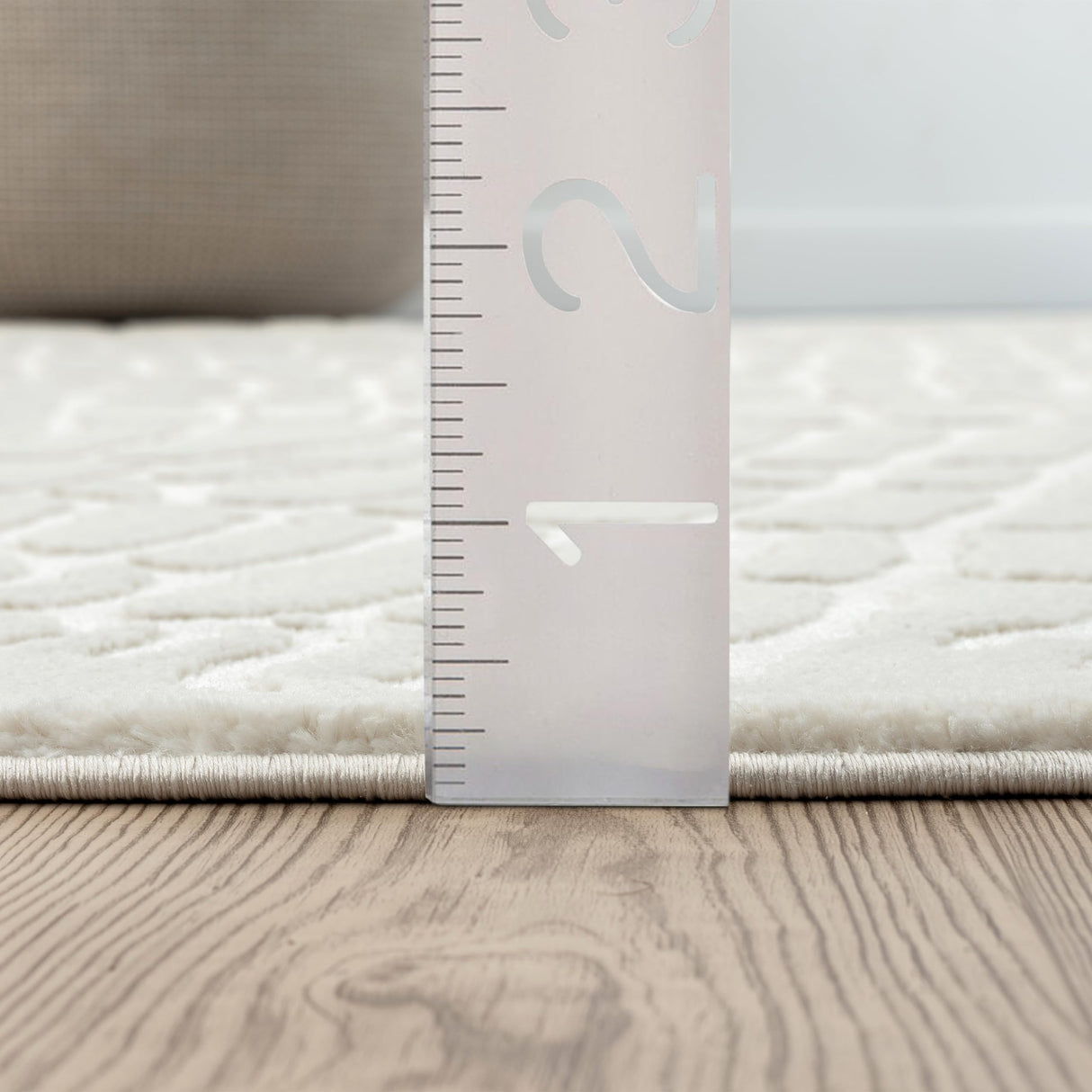 Cream Pebble Pattern Area Rug 8x10 - Durable Easy-Clean Living Room Bedroom Rug