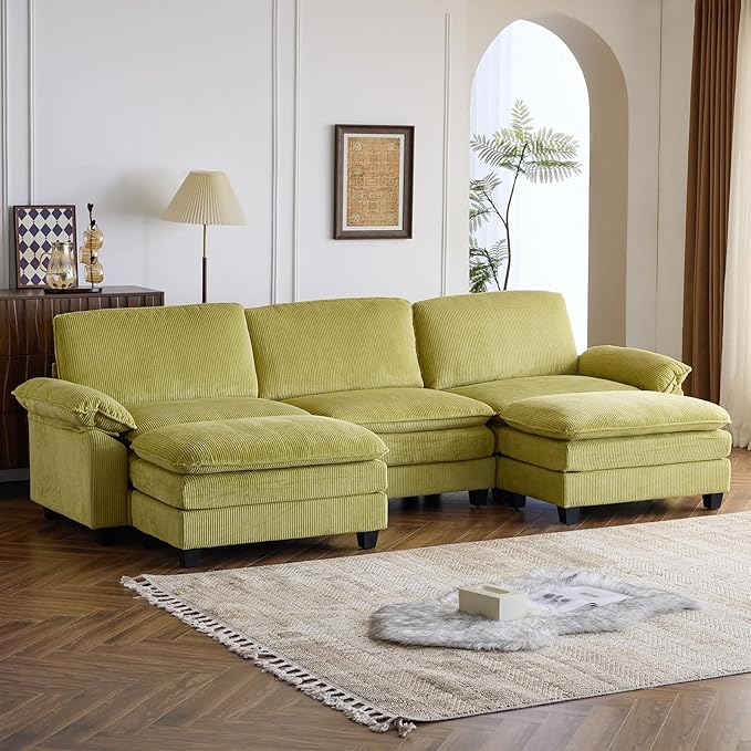 Sofa Modular Deep Seat Sofa Couch with Ottoman