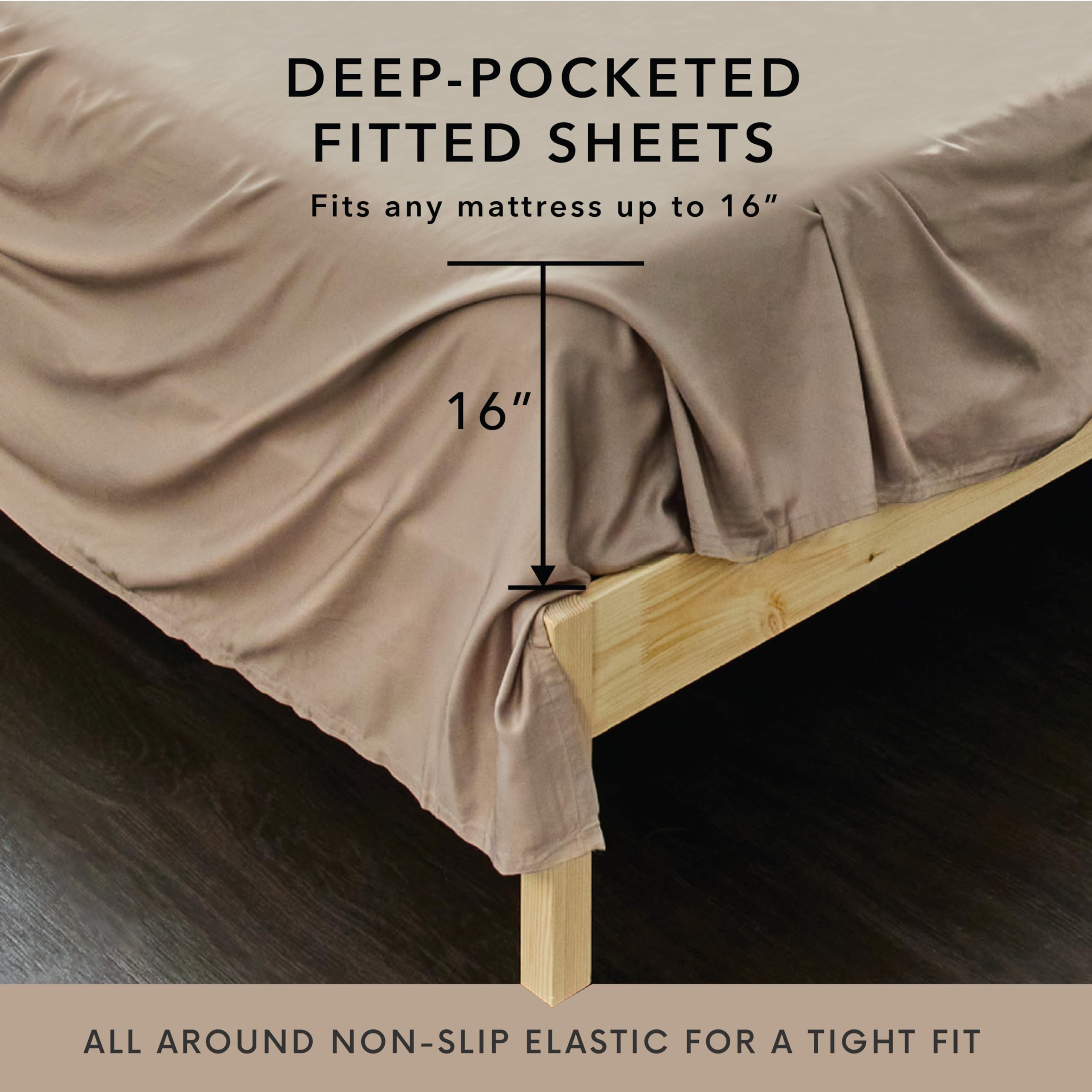 6 Piece King Size Sheets Set - 100% Viscose Made from Bamboo Sheets