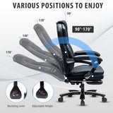 Big and Tall Home Office Desk Chairs for 400lb Heavy People, Ergonomic Reclining Chair