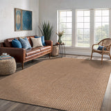 Easy Jute Rug 9x12, Indoor Outdoor Natural Color Farmhouse Area Rugs for Living Room