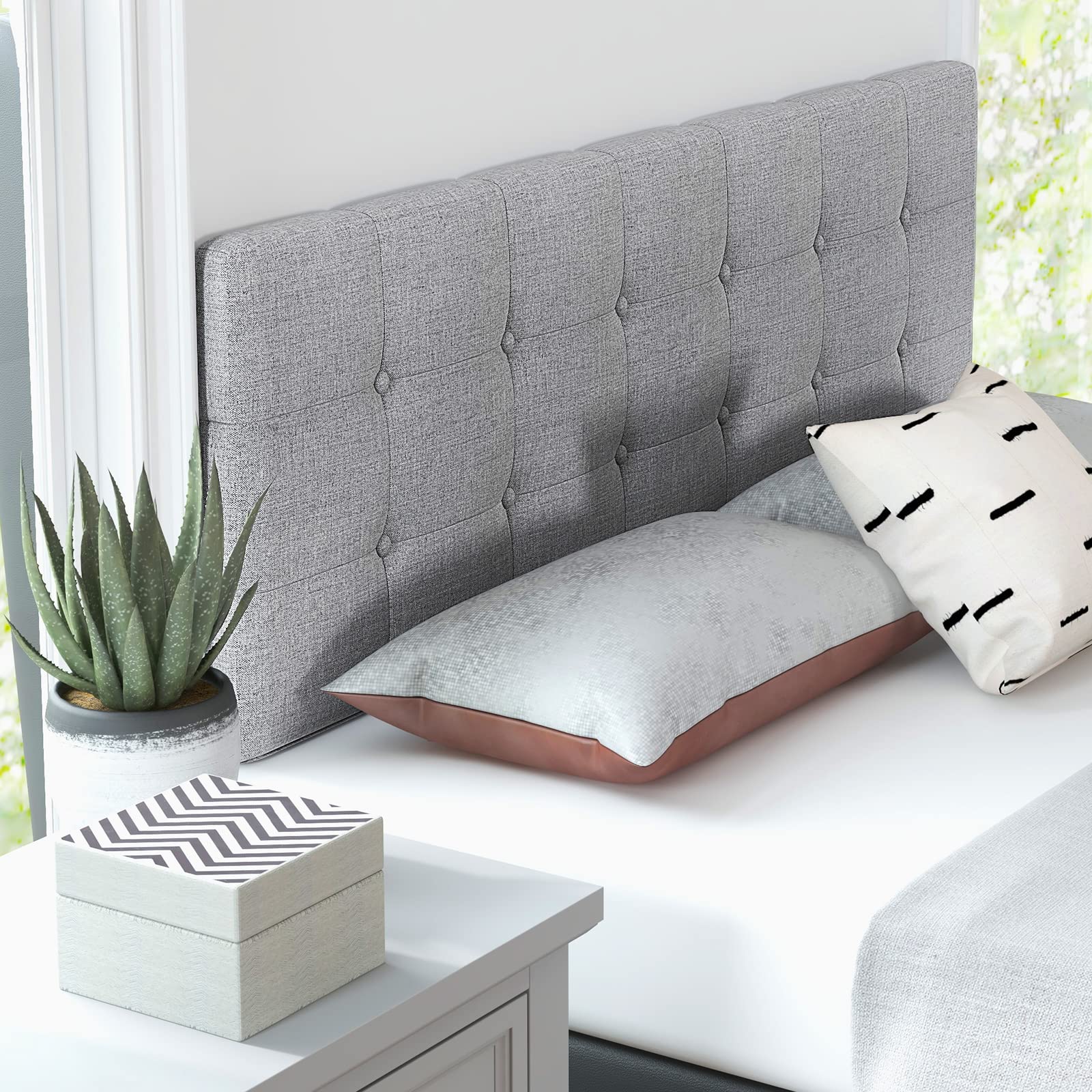Linen Upholstered Headboard for Full & Queen Size Bed Frame