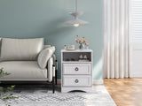 Nightstand Set of 2, Night Stand with Drawers, Accent Bed Side Table and End Table