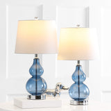 Lighting Collection Brisor Blue Chrome Double Gourd 22-inch Bedroom Living Room