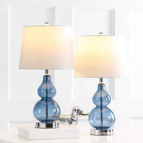 Lighting Collection Brisor Blue Chrome Double Gourd 22-inch Bedroom Living Room