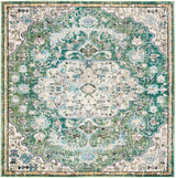 Madison Collection - 8' Square Rug, Green & Turquoise, Transitional Design