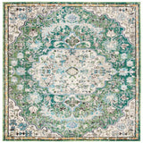 Madison Collection - 8' Square Rug, Green & Turquoise, Transitional Design