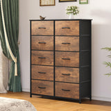 10 Drawer Dresser - Fabric Storage Tower, Organizer Unit for Bedroom, Living Room,