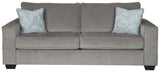 Altari Modern Queen Sofa Sleeper with 2 Accent Pillows, Light Gray