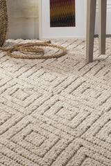 Natura Handmade Wool Area Rug 10' x 14' - Beige Flatweave for Living Room & Bedroom