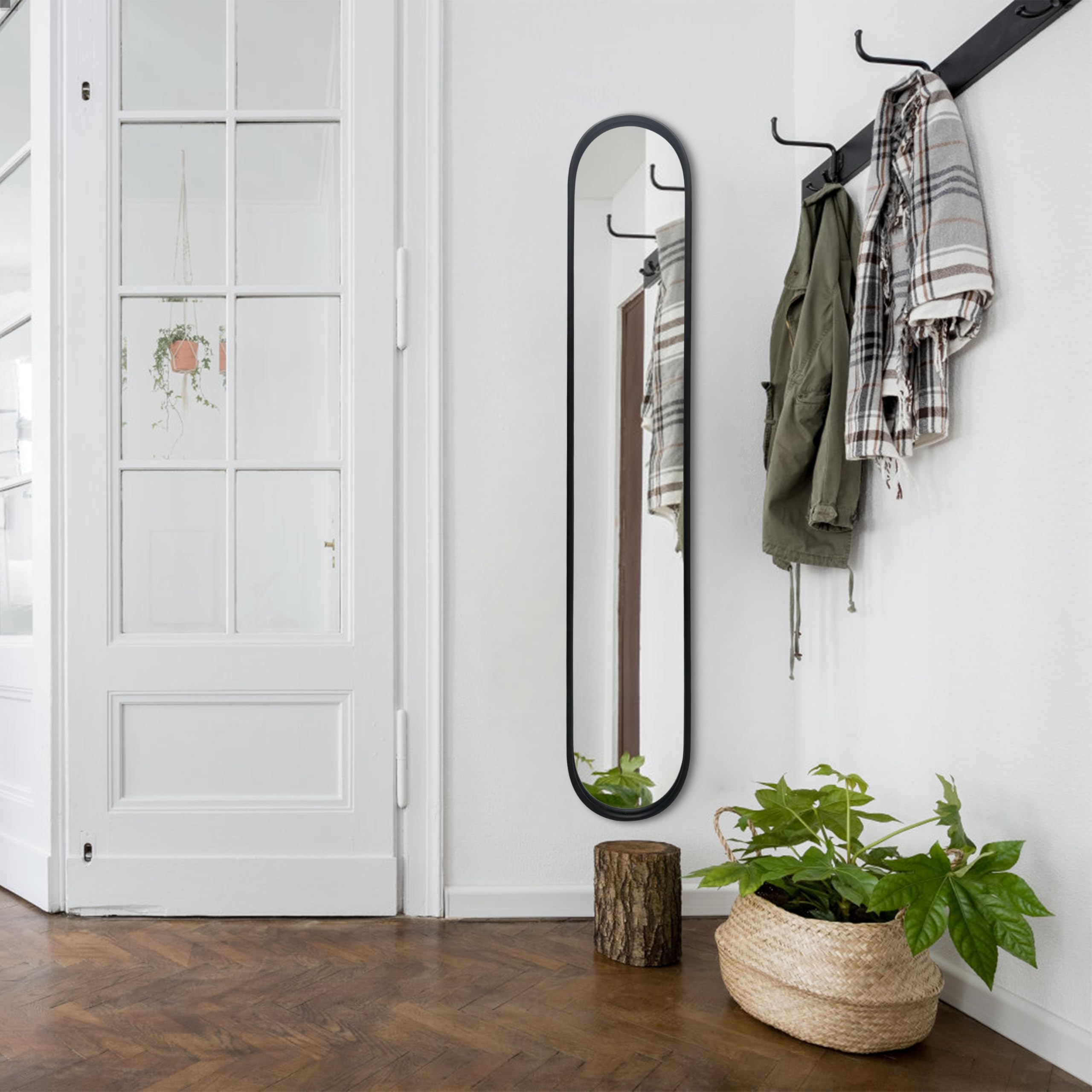 Gold Full Length Oval Mirror with Metal Frame