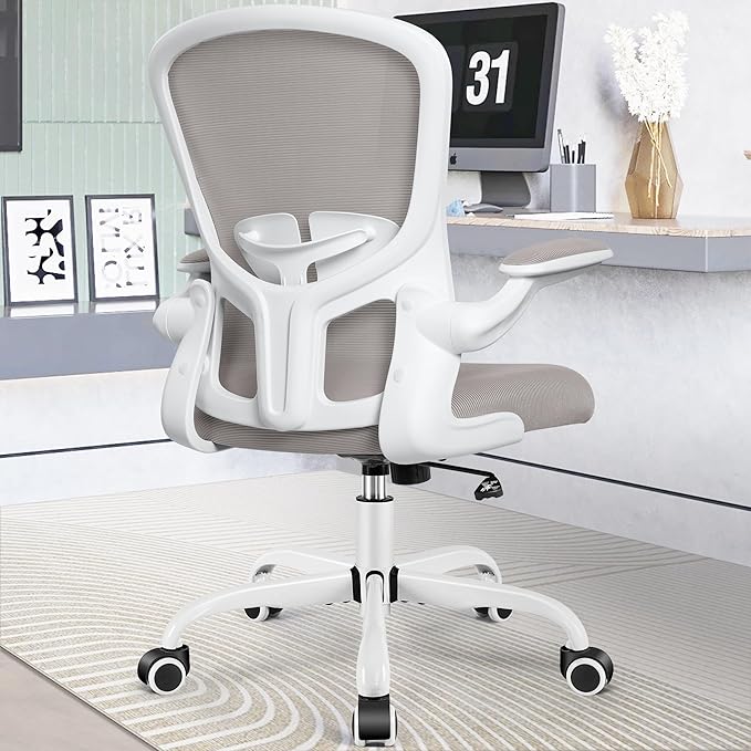 Office Desk Chairs, Ergonomic PC Desk Chair with Wheels, Adjustable Lumbar Support