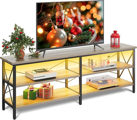 Stand up to 70 Inch TV, 63" Entertainment Center, TV Media Console with 3-Tier Storage